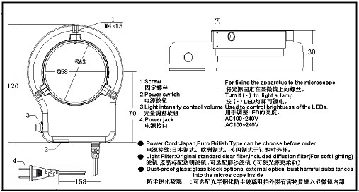 可調LED一體環型燈安裝尺寸
